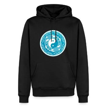 Orques Yin Yang - Sweat à capuche Premium bio Homme - noir - Devant - Nico (187cm)