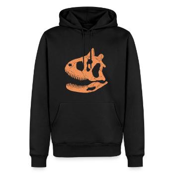 Crâne fossile de Carnotaurus - Sweat à capuche Premium bio Homme - noir - Devant - Nico (187cm)