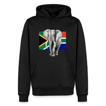 Elefant Flagge von Südafrika - Männer Premium Bio Hoodie - Schwarz - Vorne - Nico (187cm)