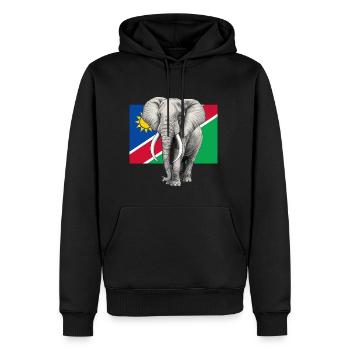 Elefant Flagge von Namibia - Männer Premium Bio Hoodie - Schwarz - Vorne - Nico (187cm)