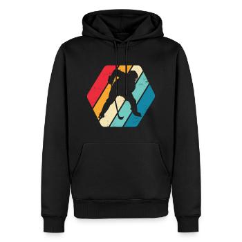 Eishockey Sport Spiel Mannschaft Retro - Männer Premium Bio Hoodie - Schwarz - Vorne - Nico (187cm)
