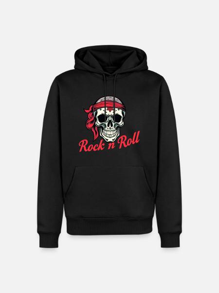 Conception de crâne Rock’n’Roll - Sweat à capuche Premium bio Homme - noir