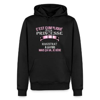 Magistrat - Sweat à capuche Premium bio Homme - noir - Devant - Nico (187cm)