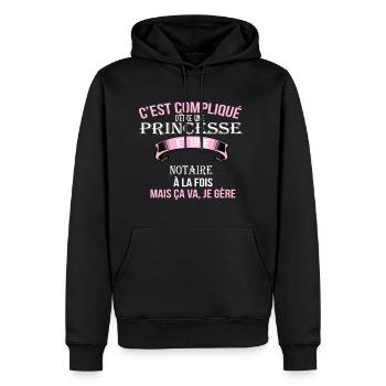 Notaire - Sweat à capuche Premium bio Homme - noir - Devant - Nico (187cm)