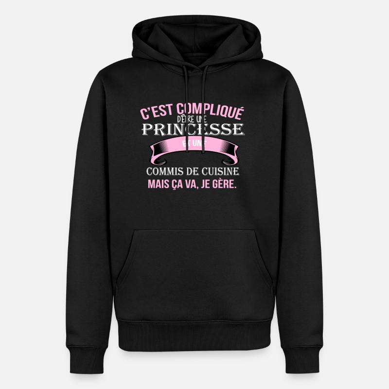 Commis de cuisine - Sweat à capuche Premium bio Homme - noir