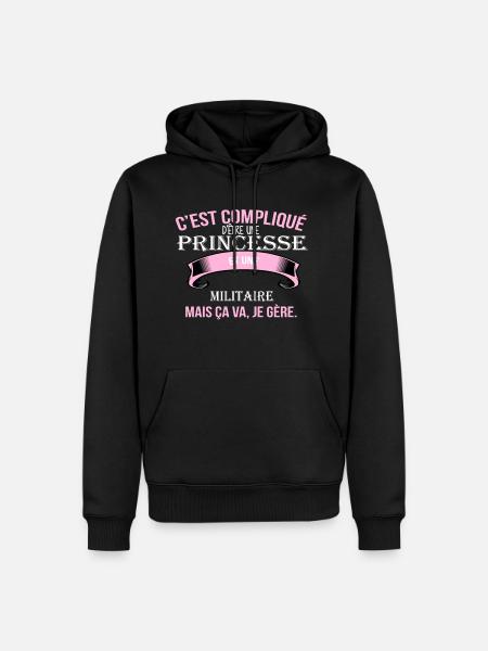 Militaire - Sweat à capuche Premium bio Homme - noir