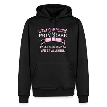 Danse modern jazz - Sweat à capuche Premium bio Homme - noir - Devant - Nico (187cm)
