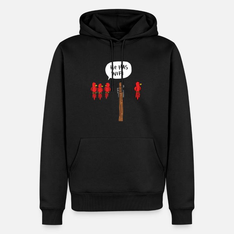 oiseaux WIFI - Sweat à capuche Premium bio Homme - noir