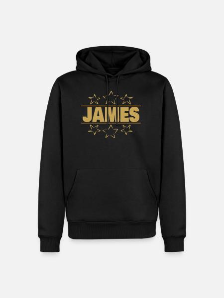 James - Sweat à capuche Premium bio Homme - noir