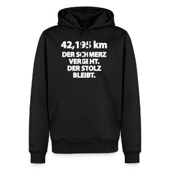 marathonläufer - Männer Premium Bio Hoodie - Schwarz - Vorne - Nico (187cm)