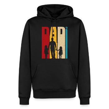 Father of two daughters gift dad daughters - Men’s Premium Organic Hoodie - black - Front - Nico (187cm)