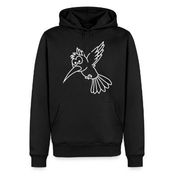 Colibri Comic Animal - Sweat à capuche Premium bio Homme - noir - Devant - Nico (187cm)