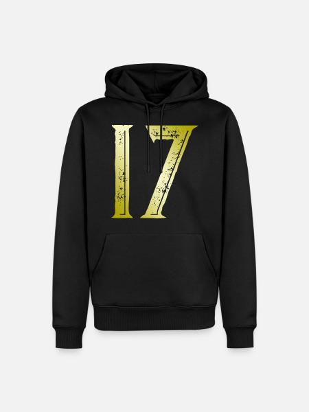 17 Number Symbol - Men’s Premium Organic Hoodie - black