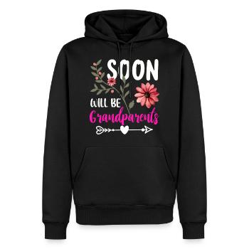 Bald werden wir Oma und Opa, Wir werden Großeltern - Männer Premium Bio Hoodie - Schwarz - Vorne - Nico (187cm)