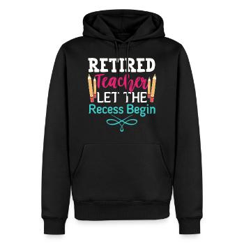 Lehrer im Ruhestand, Lehrer in Rente - Männer Premium Bio Hoodie - Schwarz - Vorne - Nico (187cm)