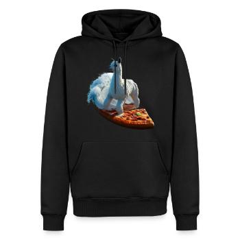 Pizza Wellen Alpaka Surfer - Männer Premium Bio Hoodie - Schwarz - Vorne - Nico (187cm)