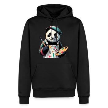 Cute Panda Artist - Männer Premium Bio Hoodie - Schwarz - Vorne - Nico (187cm)