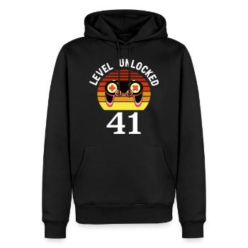 Level 41 unlocked 41 Geburtstag 41 Jahre alt - Männer Premium Bio Hoodie - Schwarz - Vorne - Nico (187cm)