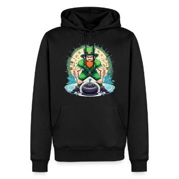 St. Patrick's Day Kleeblatt Curling - Männer Premium Bio Hoodie - Schwarz - Vorne - Nico (187cm)