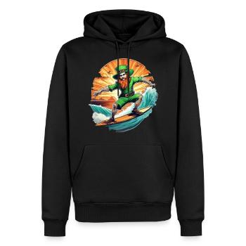 Surf de trèfle de la Saint-Patrick - Sweat à capuche Premium bio Homme - noir - Devant - Nico (187cm)