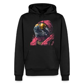 Paresseux frais - Sweat à capuche Premium bio Homme - noir - Devant - Nico (187cm)