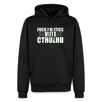 Baise la politique vote Cthulhu - Sweat à capuche Premium bio Homme - noir - Devant - Nico (187cm)