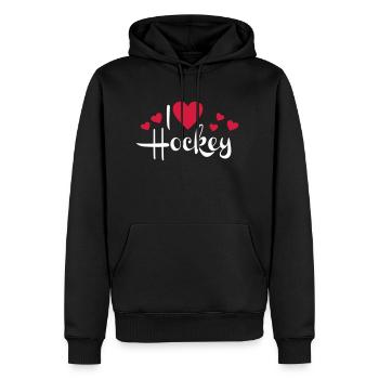 hockey - Sweat à capuche Premium bio Homme - noir - Devant - Nico (187cm)