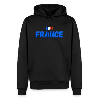 France drapeau Français - Sweat à capuche Premium bio Homme - noir - Devant - Nico (187cm)