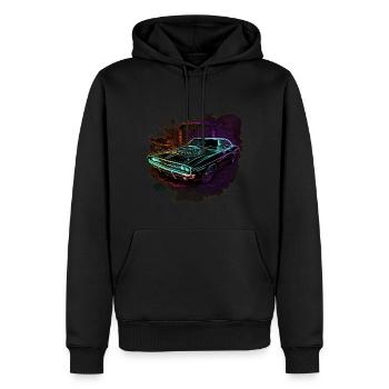 Neon Art Charger - Men’s Premium Organic Hoodie - black - Front - Nico (187cm)