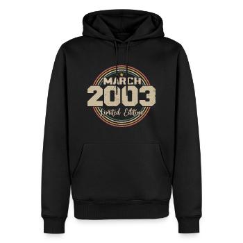 Awesome seit März 2003 Geburtstag 2003 Geschenk - Männer Premium Bio Hoodie - Schwarz - Vorne - Nico (187cm)