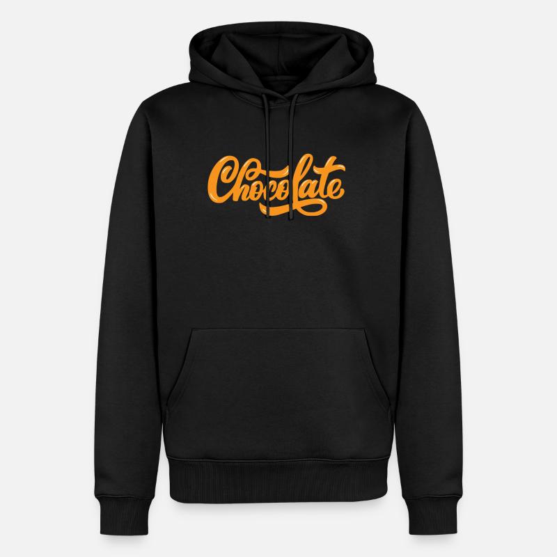 chocolat - Sweat à capuche Premium bio Homme - noir