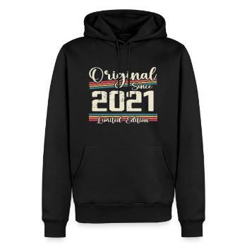2021 Vintage Retro Geburtstagsgeschenk 2021 - Männer Premium Bio Hoodie - Schwarz - Vorne - Nico (187cm)
