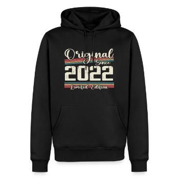 2022 Vintage Retro Geburtstagsgeschenk 2022 - Männer Premium Bio Hoodie - Schwarz - Vorne - Nico (187cm)