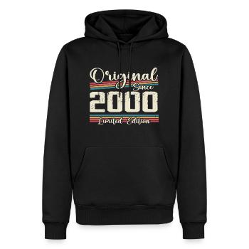 2000 Vintage Retro Geburtstagsgeschenk 2000 - Männer Premium Bio Hoodie - Schwarz - Vorne - Nico (187cm)