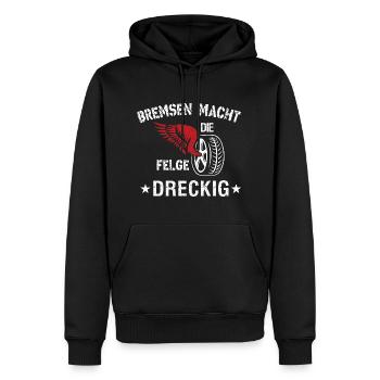 Bremsen macht die Felge Dreckarbeiten - Männer Premium Bio Hoodie - Schwarz - Vorne - Nico (187cm)