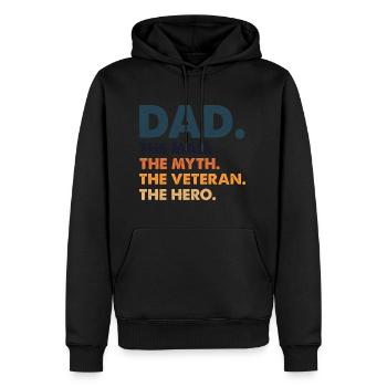 Dad The Man The Myth The Veteran Funny Dad Fathers - Men’s Premium Organic Hoodie - black - Front - Nico (187cm)