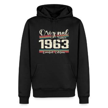 1963 Vintage Retro Geburtstagsgeschenk 1963 - Männer Premium Bio Hoodie - Schwarz - Vorne - Nico (187cm)