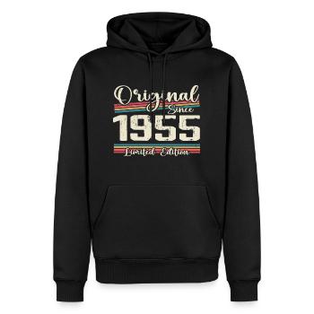 1955 Vintage Retro Geburtstagsgeschenk 1955 - Männer Premium Bio Hoodie - Schwarz - Vorne - Nico (187cm)