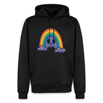 Heavy Music Lover Rainbow Skull Heavy Metal - Sweat à capuche Premium bio Homme - noir - Devant - Nico (187cm)