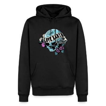 Terre Mère - Sweat à capuche Premium bio Homme - noir - Devant - Nico (187cm)