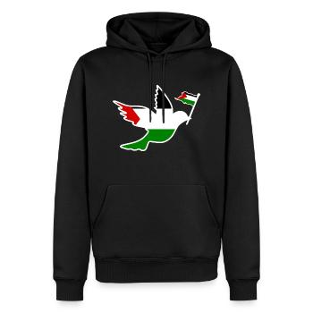 Free palestine - Sweat à capuche Premium bio Homme - noir - Devant - Nico (187cm)