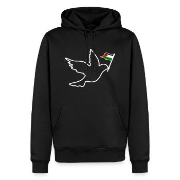 Free palestine - Sweat à capuche Premium bio Homme - noir - Devant - Nico (187cm)