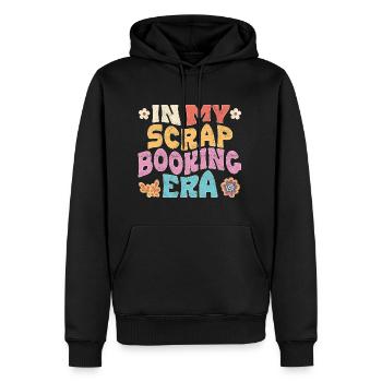 À l’époque du scrapbooking - Sweat à capuche Premium bio Homme - noir - Devant - Nico (187cm)