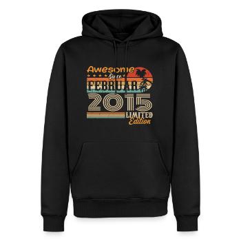 Geburtstag Vintage Geschenkidee Februar 2015 - Männer Premium Bio Hoodie - Schwarz - Vorne - Nico (187cm)