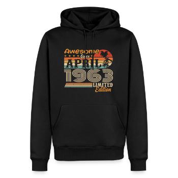 Die Legenden wurden im April 1963 geboren Geschenk - Männer Premium Bio Hoodie - Schwarz - Vorne - Nico (187cm)