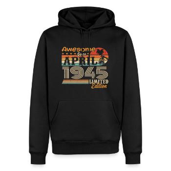 Die Legenden wurden im April 1945 geboren Geschenk - Männer Premium Bio Hoodie - Schwarz - Vorne - Nico (187cm)