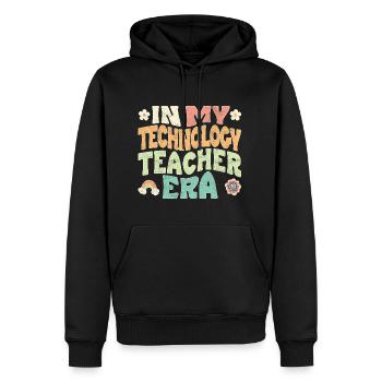 in my technology teacher era - Männer Premium Bio Hoodie - Schwarz - Vorne - Nico (187cm)