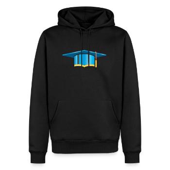 Chapeau de docteur diplôme chapeau de mortier - Sweat à capuche Premium bio Homme - noir - Devant - Nico (187cm)
