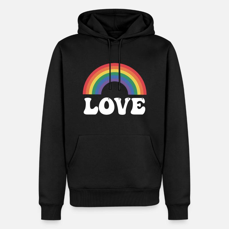 L’amour arc-en-ciel - Sweat à capuche Premium bio Homme - noir