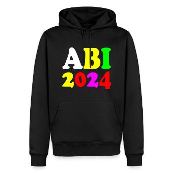 Abi 2024 - Männer Premium Bio Hoodie - Schwarz - Vorne - Nico (187cm)